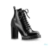 Toptan-Yüksek topuklu martin çizmeler tasarımcı sonbahar kış kaba topuk kadın ayakkabı çöl boot 100% gerçek deri fermuar mektubu lace up