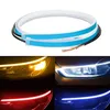 Remsor 2st Car LED-remsor DRL Dagtid Running Light Vattentät Universal 12V Auto Headlight Secrentiell Turn Signal Gul Flödesdagslampa