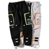 Hip Cargo Pants Streetwear Men Harajuku Harem Pants Joggers Casual Tatical Pants Ribbon Multi Pockets Track Trousers 211201