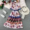 Women's Print Long Dress Thai Ethnic Style Bali Sanya Beach Vacation Po Super Fairy Bohemian ML795 210506