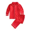 Winter Year Selling Siblings Cotton Kids Pyjamas Christmas Boys And Girls Red Pajamas Sets 211109