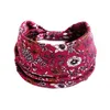 Wide Leaf Flower Printed Women's pannband Yoga Sport Sweatband Sport Headwraps Make Up Hair Bands Fashion