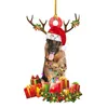 Pingentes de madeira decorações de Natal cão pingente de madeira casa de Natal ornamentos pet tag xd24818