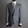 Мужские костюмы Blazers (куртка + брюки) Красивый шикарный бизнес серый Notch aperal Slim Fit Tuxedo свадебный мужчина костюм 2 шт формальный пиджак Custom