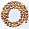 Wojiaer Natural Stone Yellow Tiger Eye Pärlor 4 6 8 10 12mm Mala Pärla för DIY Personligt armband Halsbandsmycken Makan BY919