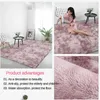 Rosa tjock plysch matta för vardagsrum fluffig matta säng mattor glidgolv mjuka mattor slips färgande barnmatta 210626