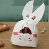 50/pcs Wedding Gift Wrap Plastic Candy Rabbit Ears Easter Bag Cookie Packaging Box Companion Hand Boxes Pearl Return Gifts RRF12139