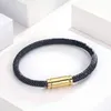 Modisches Armband, Charm-Armbänder, modischer Unisex-Schmuck, freie Größe, hochwertige Magnetschnalle, Gold mit Lederschmuck, Armband, 5 Optionen