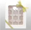 Presentförpackning 20st Cupcake Box med Window White Brown Kraft Paper Boxes Dessert Mousse 12 Cup Cake Holders grossister Anpassade