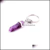 Keychains Nature Stone Pendant Keychain Fashion 1Pcs Unisex Men Women Jewelry Aessories Keyrings Drop Delivery 2021 Tamed