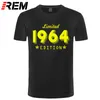 1964 한정판 골드 디자인 남성용 블랙 티셔츠 멋진 캐주얼 프라이드 티셔츠 남성 유니섹스 패션 Tshirt 느슨한 크기 210716