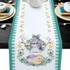 Easter Cotton Egg Bunny Table Runner Wedding Decoration Home Decor Kitchen Runners And Placemats 210709