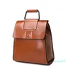 Backpack Women's European and American Style All-match Leather Handbags Fashion Oil Wax Cowhide s bags