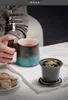Keramik Retro Kaffeetasse Büro Wassertasse Filter Teetasse mit Deckel Tassen und Becher Holzgriff Caneca Geburtstag Geschenkbox CM061 210804
