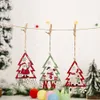 Christmas Tree Decorations Santa Snowman Reindeer Snowflake Wooden Hanging Ornaments Holiday Party Favors XBJK2110