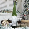 Kerst Gift Tassen Decoraties Santa Claus Bag Wijnglas Fles Set Xmas Champagne Decoratie ZWL22