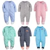 Doğan Bebek Giyim 3-12m Çocuk Ayaklı Pijama Erkek Kız Pamuk Bahar Roupas Karikatür Genel Butik Giysiler Çıkış 210816