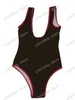 21ss Costume da bagno italiano bikini Moda primavera estate Graffiti stampa lettere Top da donna di alta qualità un pezzo nero rosso bianco