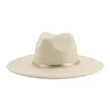 Fedora Hoeden voor Dames Band Klassieke Formele Kerk Bruiloft Hoeden voor Mannen Panama Effen Zwart Wit Vilten Dameshoed Sombrero's De Mujer6469589