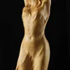 23cm木製中国スタイルの美しさの女性彫像彫刻アート手作りボックスウッドカービング妖精ミニチュア装飾クラフト210811