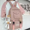 Girl Cute Student kawaii Backpack Corduroy College Ladies School Bag Stripe Female Fashion Women Harajuku Book Cool 211026