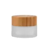 Packing Bottles 15g matte glass jars with bamboo cover,15ml lids
