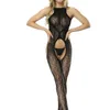 Bras Sets Dames Crotchless Jumpsuit Sexy Mesh Lingerie Transparante Vrouwelijke Bodysuit Open Crotch Erotic Catsuit Backless See Through Bodycon