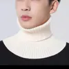 Men Winter Wool Knitted Neck Guard Pullover Fake Collar Scarf Unisex Solid Color Elastic Thicken Cycling Windproof Warm Snood