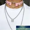 Chokers Cool Rock Sexy Harajuku Готический воротник Женщины Мужчины Стимпанк Кожа Спайк Заклепки Гот Сердце Панк Чокер Ожерелье1