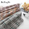 Kobieta Przycięte Topy Plaid Retro Z Długim Rękawem Wiosna Jesień Sexy Koszule Kobieta Elastyczna Koreański Blusas Mujer Moda Bluzka 210506