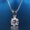 Handmade 2ct Lab Diamond Pendant Real 925 Sterling Silver Party Wedding Pendants Choker Chain Necklace For Women Fine Jewelry