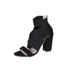 Gladiator Sandaler Mode Kvinnor Högklackat Öppet Toe Ankelband Elastiskt Band Skor Storlek 35-40 Pumpar Svart