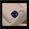 Consegna a goccia a banda 2021 Anelli di smeraldo naturale per donne Sterling Sier Color 925 Ring Wedding Engagement Party Gemstone Fine Jewelr252W