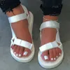 Trend feminino sandálias nylon plataforma plataforma cuias baixas saltos baixos férias colorida férias praia sapatos casuais mulheres mulheres femininas