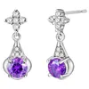 Серьги ожерелья устанавливают моду с длинной каплей для женщин 2022 Высококачественный фиолетовый и белый ярко -большой кубический циркон