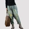 Cowboy Palazzo Cargo Hippie Boho Vintage Loose Pantalones Mujer Jeans Blue Pants for Women Trousers Ripped Denim Baggy Women's