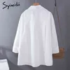 Syiwidii Camicette da donna Office Lady Cotton Oversize Plus Size Top Rosa Bianco Blu Manica lunga Primavera Camicie moda coreana 220119