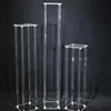 Party Decoration 12 stks) Tall Clear Custom Square Acrylic Wedding Flower Display Stand for Banquet Centice Stands
