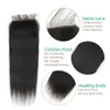 مصنع العرض المباشر للبيع بالجملة 6x6 شفاف إغلاق الدانتيل البرازيلي مستقيم 100٪ ريمي الشعر البشري شعري الطبيعي