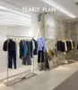 Clothing store display rack Commercial Furniture women's side cloth hangers stainless steel bottom box middle island clothes hanger rod
