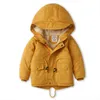 Vêtements d'hiver Enfants en peluche épaissie Coton manteau de coton Boys et filles Veste de taille moyenne longueur 211222