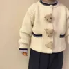 Höst mode björn tröja för baby flicka knit cardigan barn jacka bomull barn stickad kappa casual boys jacka 211106