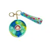 Tecknad keychain pop sin fidget leksak nyckelkedja ring anime design sensory dekompression leksaker regnbåge push bubble poppers bräda pussel vuxna barn fingerspel xmas gåvor