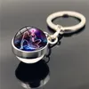 12 Zniszcz Zodiak Glass Ball Bull Blak brelika Baran Gemini Star Horoscope Wiselant Dwustronna torba na klucze wiszą biżuterię mody i piaszczystą