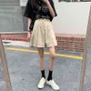 Fashion Shorts Mulheres Solto Cintura Alta Largo Perna Sólida Harajuku Verão Direto Moda Coreana Culottes 210507