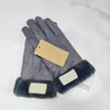 Nowa marka Design Faux Fur Style Rękawiczki dla Kobiet Zima Zimowa Outdoor Ciepła Pięć Palców Sztuczna Skórzana Rękawica Hurtownie WLL1189