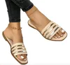 Kobiety Sanny Sandals Slipper Summer Stripe Płaskie Sandal Taśma Kapcie Open Toe Slide Ladies Fashion Beach Buty antypoślizgowe Duży rozmiar EU35-42 GR004 06