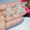 Set di anelli di orecchini di fiori di lusso Fashion Dubai Set di gioielli da sposa per le donne Wedding brincos para as mulheres H1022