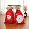 Jul Drawstring Candy Gift Bags Snowman Santa Sack Ryggsäck Xmas Nyår Party Supplies Favoriter 55 * 32cm KDJK2109