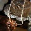 SINZRY 2021 einzigartige original handgefertigte Luxusschmuck natürliche Perle mentale Netzblumenhalsketten für Frauen
